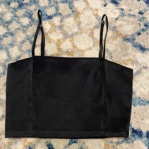 Zara Black Satin Tank Top